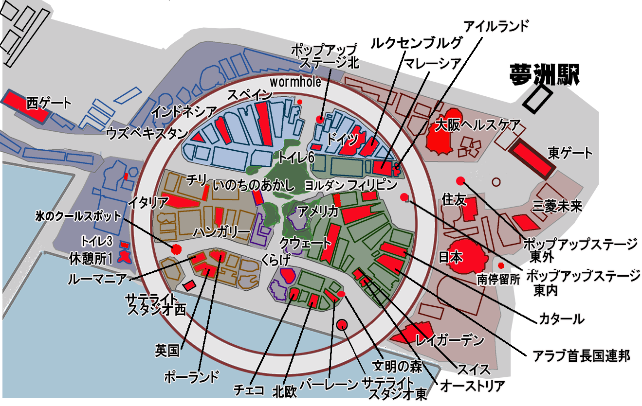 関西万博 木の施設マップ