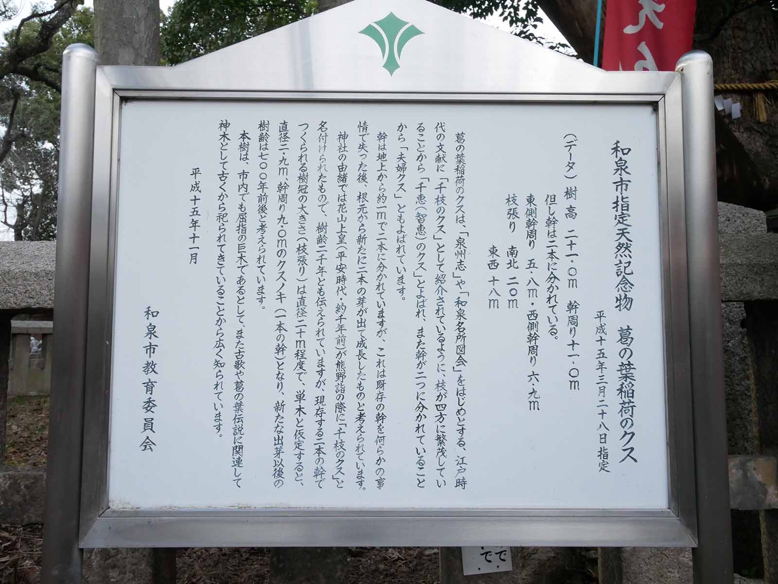 信太森葛葉稲荷神社の大楠